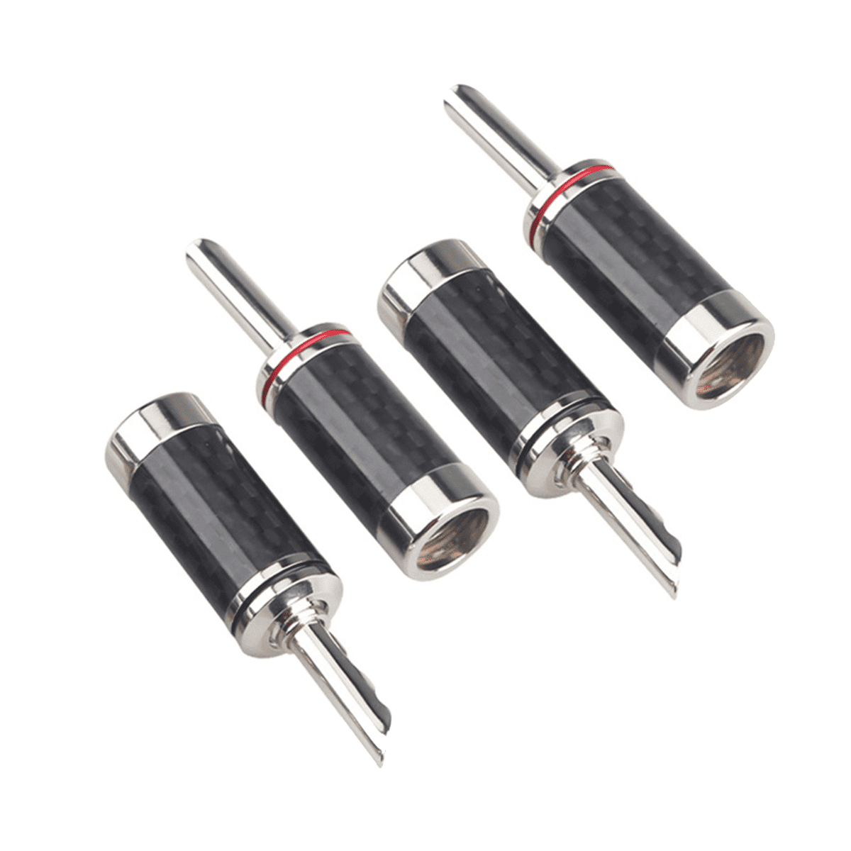 4PCS Banana Plugs HIFI DIY Carbon Fiber Electrical Audio Speaker Cable