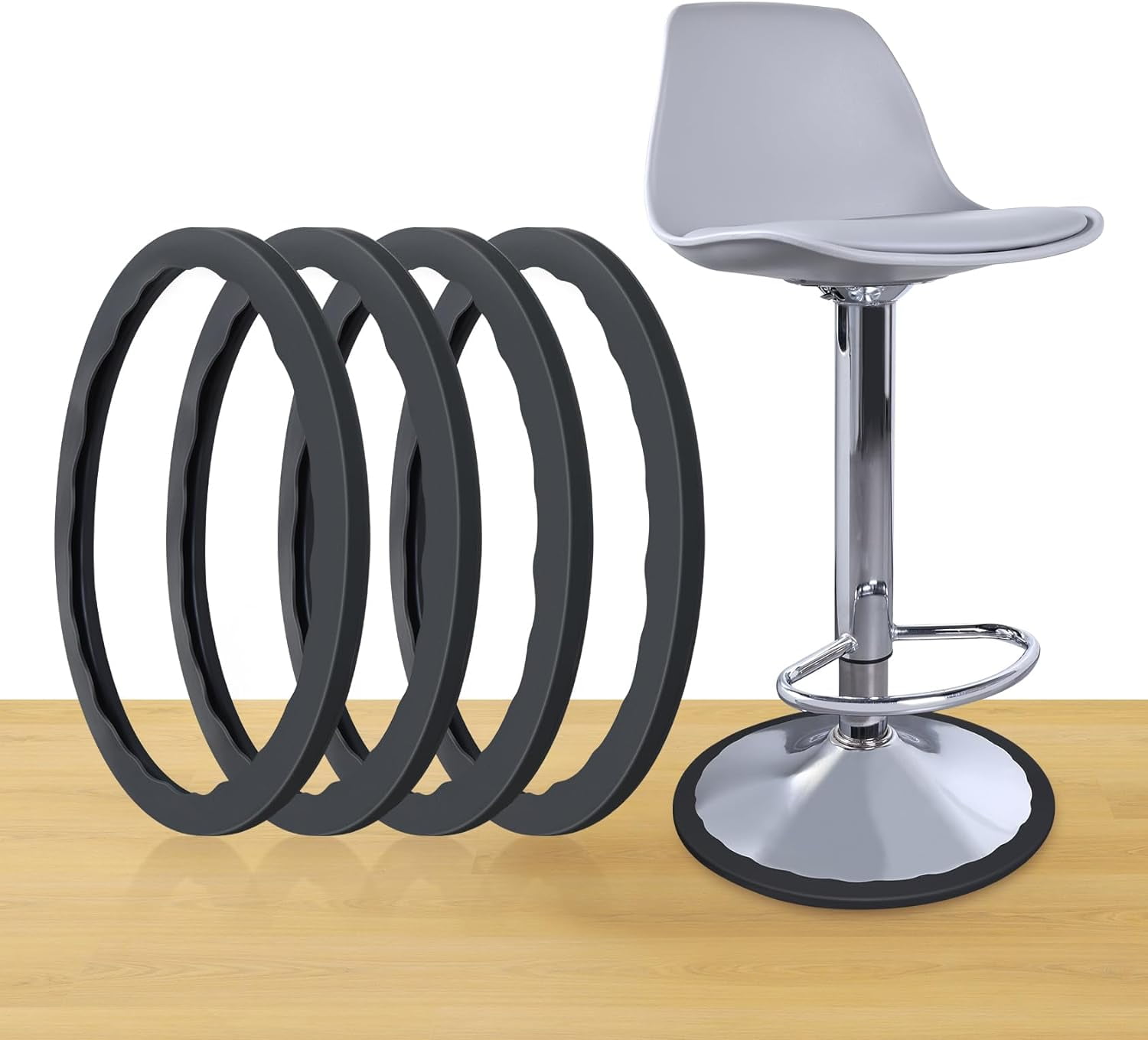 4PCS Bar Stool Base Ring Silicone Pads Bar Stool Floor