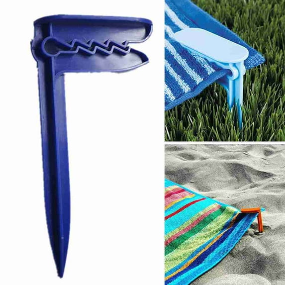 4PCS Beach Towel Fastener Clips Picnic Blanket Clips Anchors Tent Camping Yoga Mat