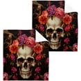 thumbnail image 1 of 4PCS Beautiful Flowers and Skull Towels Cotton Washcloths Set,Quick Drying & Absorbent Soft Bathroom Hand Towel Lightweight & Portable Fingertip Towel Decor Gift, 1 of 7