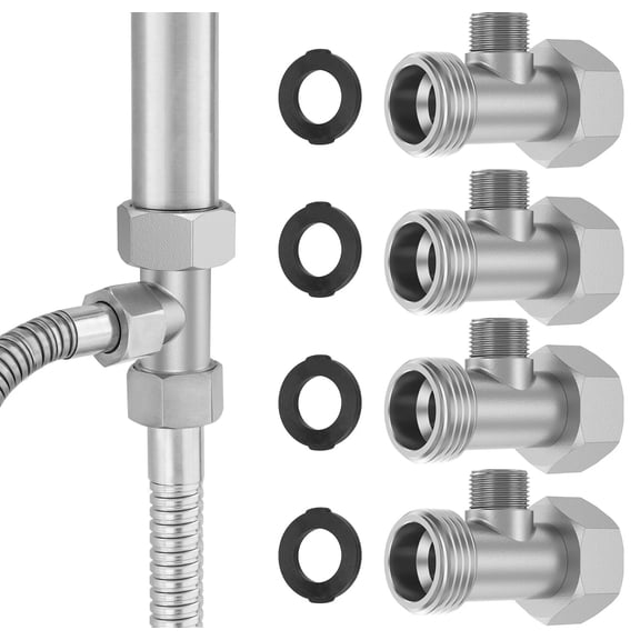 4PCS Bidet T Adapter, Metal T Valve for Bidet 15/16" x 15/16" x 9/16", 3 Way Tee Connector Bidet Attachment for Toilet,Easy Install Toilet Hose Tee Connector Attachment