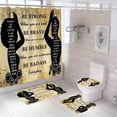 thumbnail image 1 of 4PCS Black African King Queen Shower Curtain Sets with Rugs,Black Couple Bathroom Sets with Shower Curtain,Bath Mat and Toilet Lid Cover,We are a Team Shower Curtains for Bathroom Decor, 1 of 7