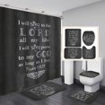 thumbnail image 1 of 4PCS Black Bathroom Decor Inspirational Quotes Shower Curtain Set with Rugs Funny Bath Shower Curtain for Adults/Men Bible Verse/Scripture Shower Curtain for Bathroom Waterproof Fabric Bath Curtain, 1 of 4