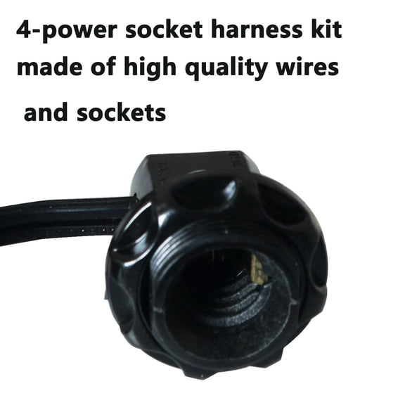 4PCS Black Lamp Socket Harness Set E12 Bakelite Head Fittings Tandem Head Socket Strap 22cm Wire Leads for Sconces Lighting Fixtures Chandeliers Table Lamps Wall Lights