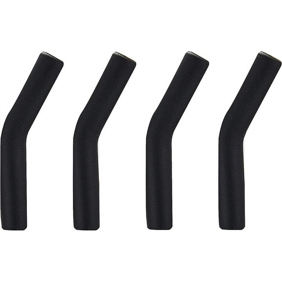 4PCS Black Silicone Straw Tips - Food Grade Rubber Covers for 1/3 Inch Wide Stainless Steel Straws