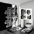 4PCS Black and White Wolf Shower Curtain Set, Winter Pine Tree Forest ...