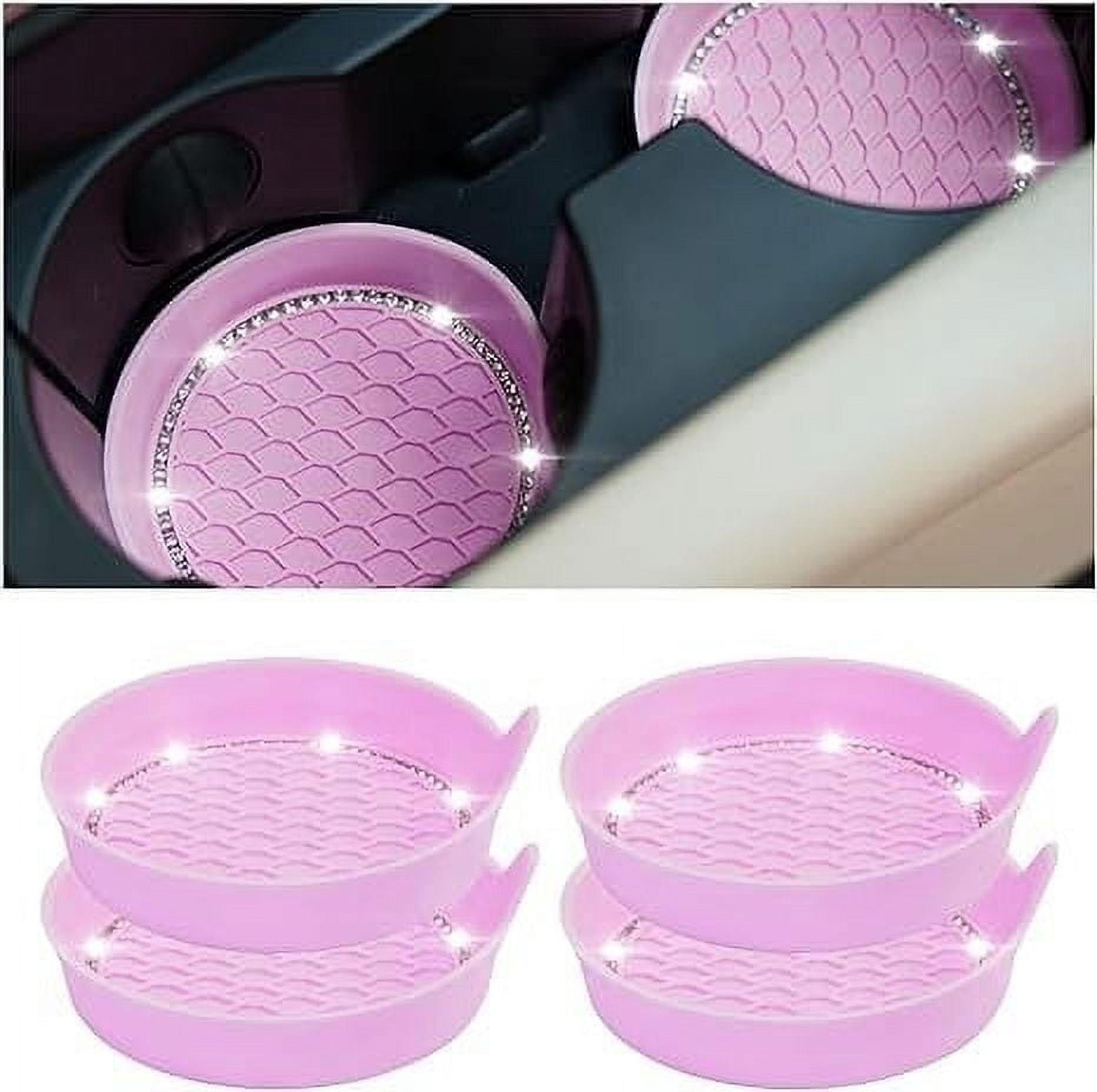 4PCS Bling Car Cup Holder Coaster, Universal Crystal Rhinestone Anti ...