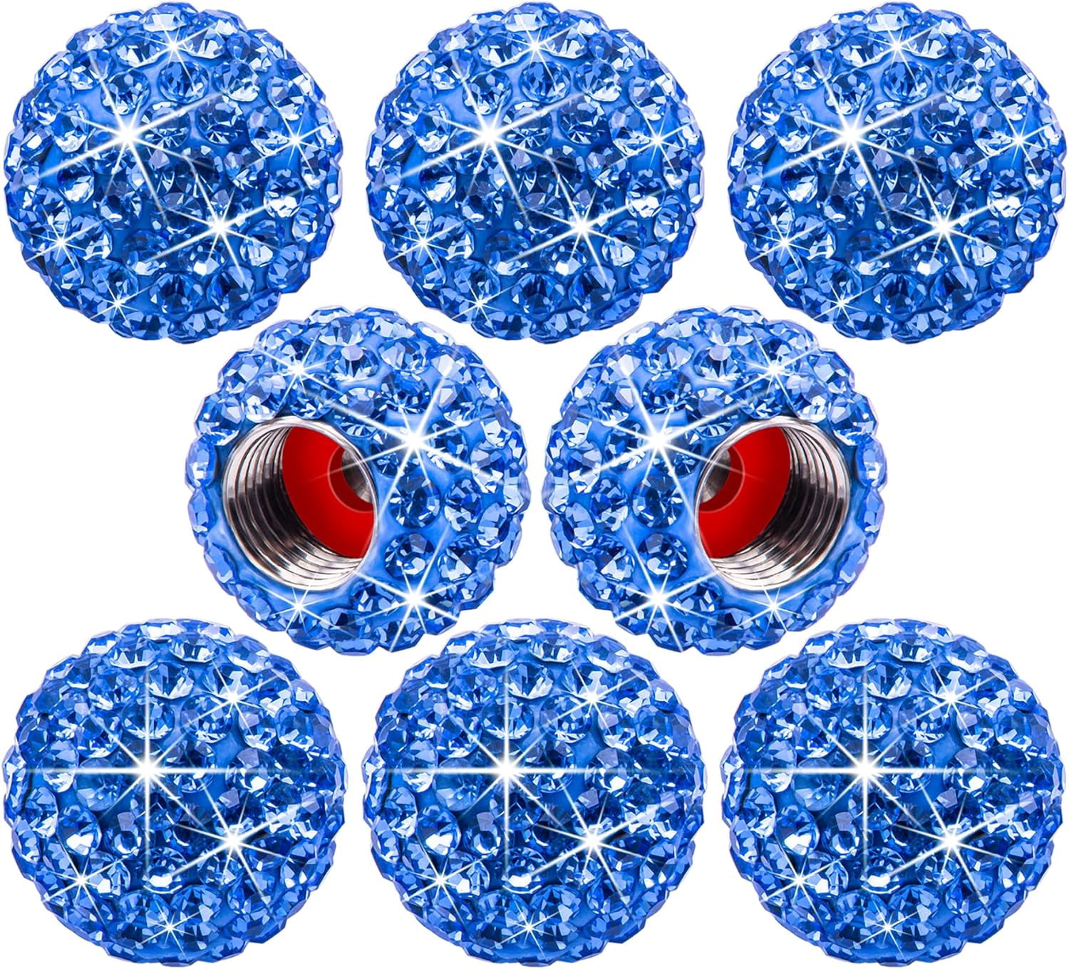 Crystal Rims 4PCS Bling Crystal Diamond Tire Stem Valve Caps, Crystal Shinny ...