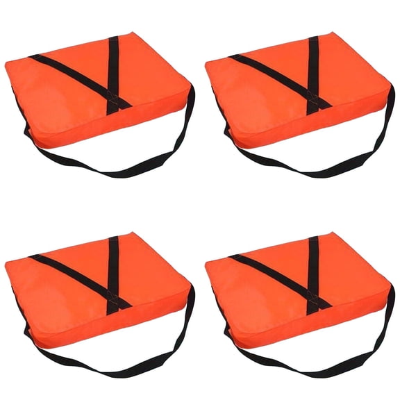 4PCS Boat Throwable Flotation Device -18x14in High Buoyancy Boat Cushion with Strap, Waterproof Emergency Throwable PFD for Boating, Swimming & Marine Rescue, Orange Safety Floatation Device