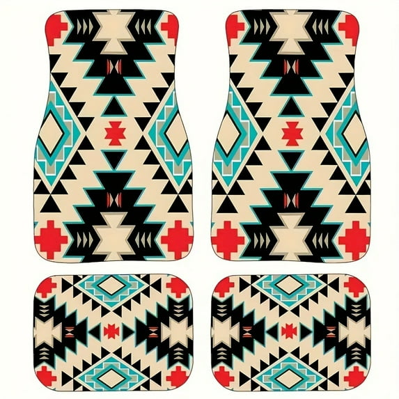 4PCS Bohemia Car Floor Mats Car Floor Protector Carpet Rugs Universal Auto Foot Pad Set Auto Accessories Car Decoration