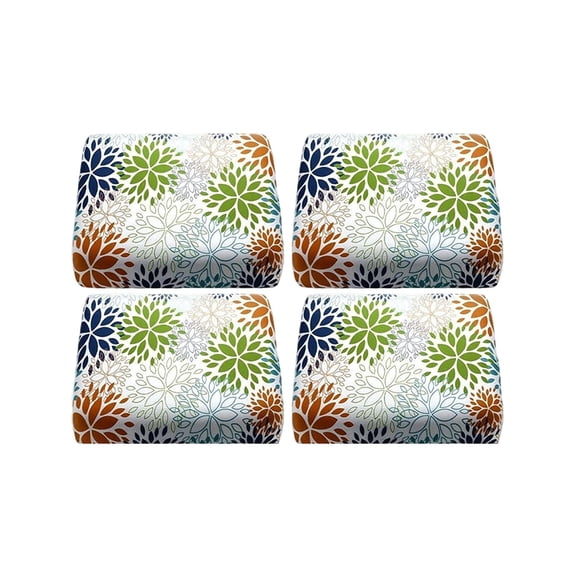 4PCS Boho Geometric Outdoor Patio Cushion Cover, Waterproof Stretch Replacement Sofa Seat Cushion Slipcover for Wicker Rattan Furniture 70×64×23cm