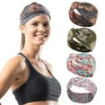 thumbnail image 1 of 4PCS Boho Headbands for Women Bohemian Flower Printed Yoga Headband Sports Headband Workout Headband, 1 of 7