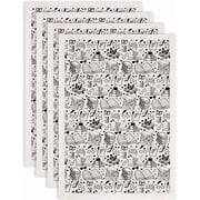 4PCS Books Underglaze Transfers Pottery Spectacles Transfer Stickers Ceramic Decals Black Waterslide Underglaze Transfers Paper