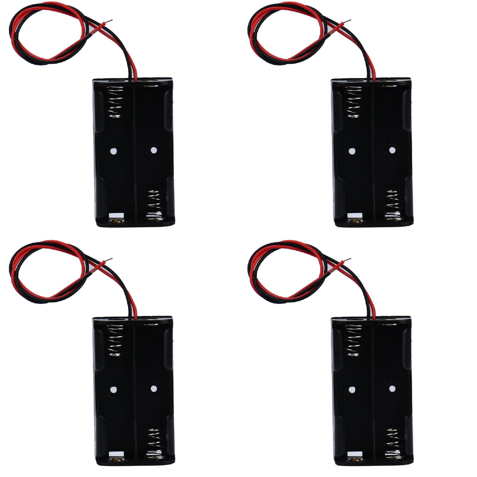 6V AA Battery Holder With Switch – 4 Pack, Includes Wire Leads & ON/Off Button, Perfect For DIY Electronics & 6V Toys