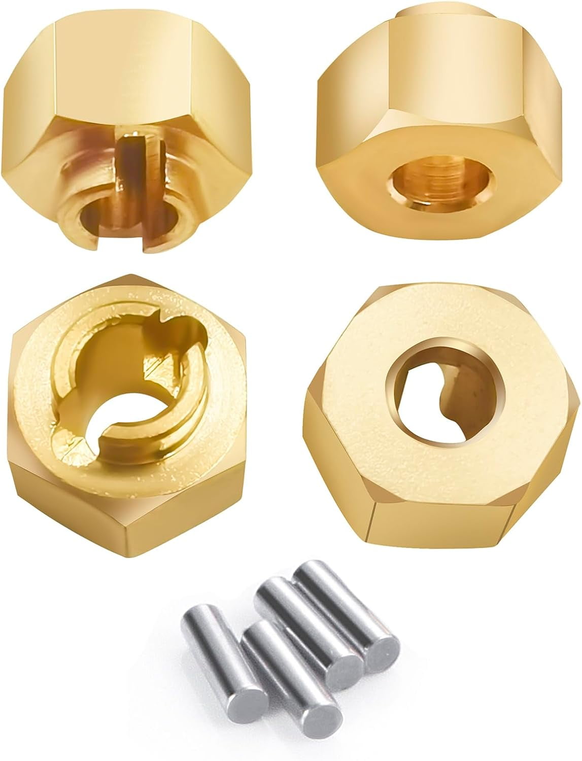 4PCS Brass Counterweight Hex Wheel Hubs Combiner 4mm 4.5mm Upgrade ...