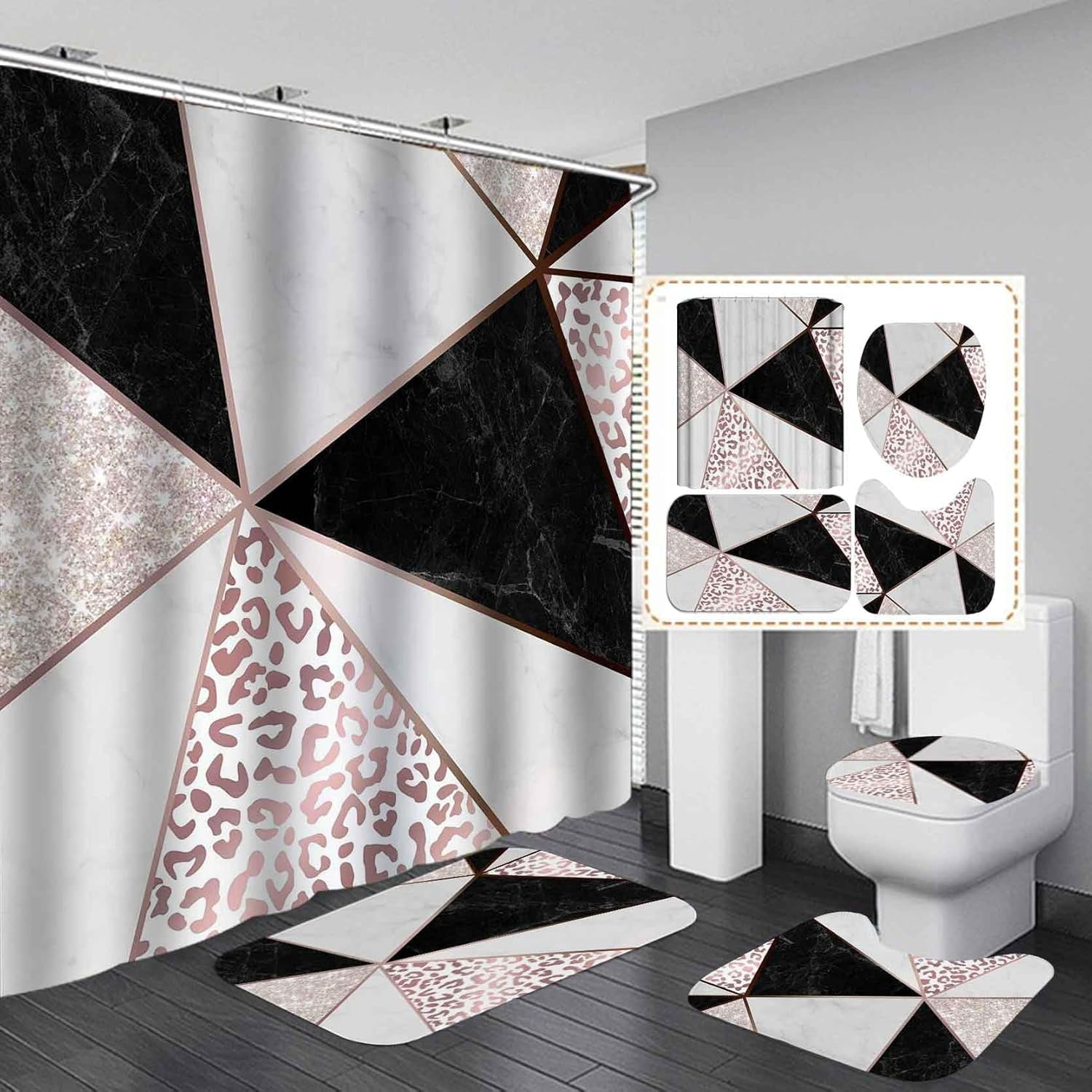 African Leopard Skin Pattern Shower Curtain LT15 main image 0