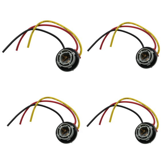 4PCS Bulb 1157 Socket Brake Turn Signal Light Harness Wire Pig Tail Plug Connector