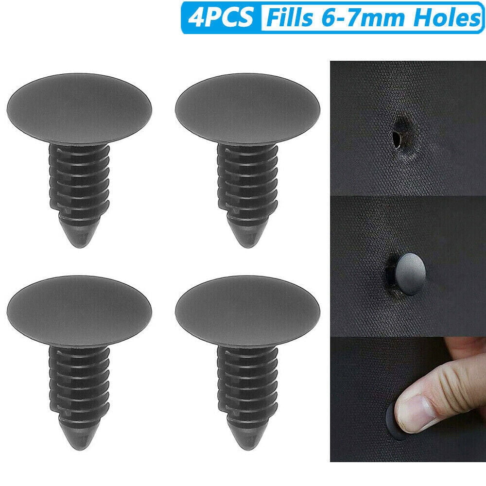 4PCS Bumper Plugs Front License Plate Holes Cover Fastener Clip Fits 6