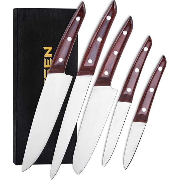 4PCS Butcher Knife and Kitchen Knife Set, Hand Forged Very Sharp for Meat Cutting Cooking BBQ Gifts for Men Women