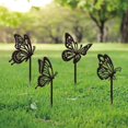 thumbnail image 1 of 4PCS Butterfly Garden Decor Butterfly Metal Outdoor Plaque Ornament Black Silhouette Outdoor Decor Metal Courtyard Lawn Patio Yard Decorative Art Gifts Colorful, 1 of 9