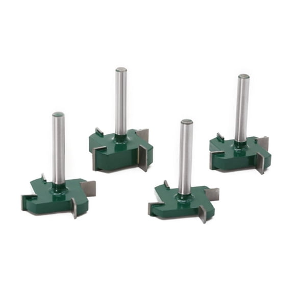 4PCS CNC Spoilboard Surfacing Router Bits, 1/4 Inch Slab Carbide Flattening Router Bit Set Rabbet Slot Cutter,4 x CNC Spoilboard Surfacing Router Bits(1/4inch, 5/16inch, 3/8inch, 1/2inch),silver&green