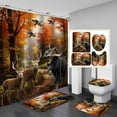 thumbnail image 1 of 4PCS Cabin Shower Curtain Sets with Rugs, Waterproof Fabric Shower Curtain, Black Bear Deer Elk Moose Mallard Duck Wildlife Fall Forest Lodge Country Rustic Farmhouse Hunting Bathroom Decor, 1 of 3