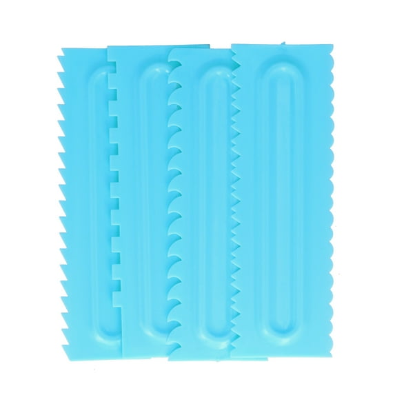 4PCS Cake Scraper Cake Decorating Comb Icing Smoother Cream Scraper Fondant Icing Tools