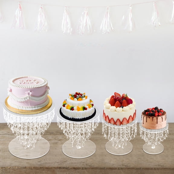 4PCS Cake Stands, Acrylic Cake Stand Set, Dessert Stand for Wedding Event Party Decoration