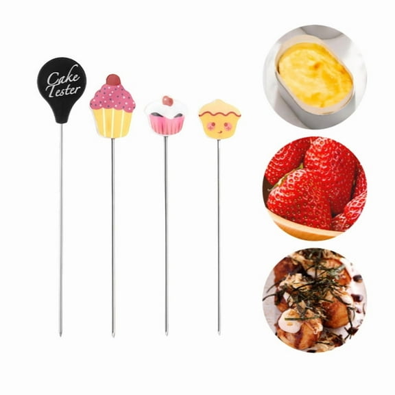 4PCS Cake Tester,Stainless Steel Cake Tester,Cake Tester for Baking Doneness,Reusable Cake Testers for Baking,Cake Tester for Home Bakery,Baking Supplies for Home Bakers,Bread Baking Supplies.(Mix)