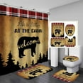 thumbnail image 1 of 4PCS Camo Shower Curtain Set, Vintage Black and White American Flag Woodland Elk Moose Bear Wildlife Animal Hunting Lodge Rustic Cabin Country Bathroom Decor, Non-slip Bath Mat, Deer Head, 1 of 7