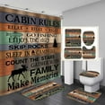 thumbnail image 1 of 4PCS Camo Shower Curtain Set, Vintage Black and White American Flag Woodland Elk Moose Bear Wildlife Animal Hunting Lodge Rustic Cabin Country Bathroom Decor, Non-slip Bath Mat, Deer Head, 1 of 7