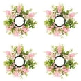 thumbnail image 1 of 4PCS Candle Rings Wreaths - Mini Artificial Eucalyptus & Greenery Garland for Pillar Candles, Farmhouse Wedding Centerpiece, Boho Table Decor, Seasonal Home & Party Decoration, 1 of 4