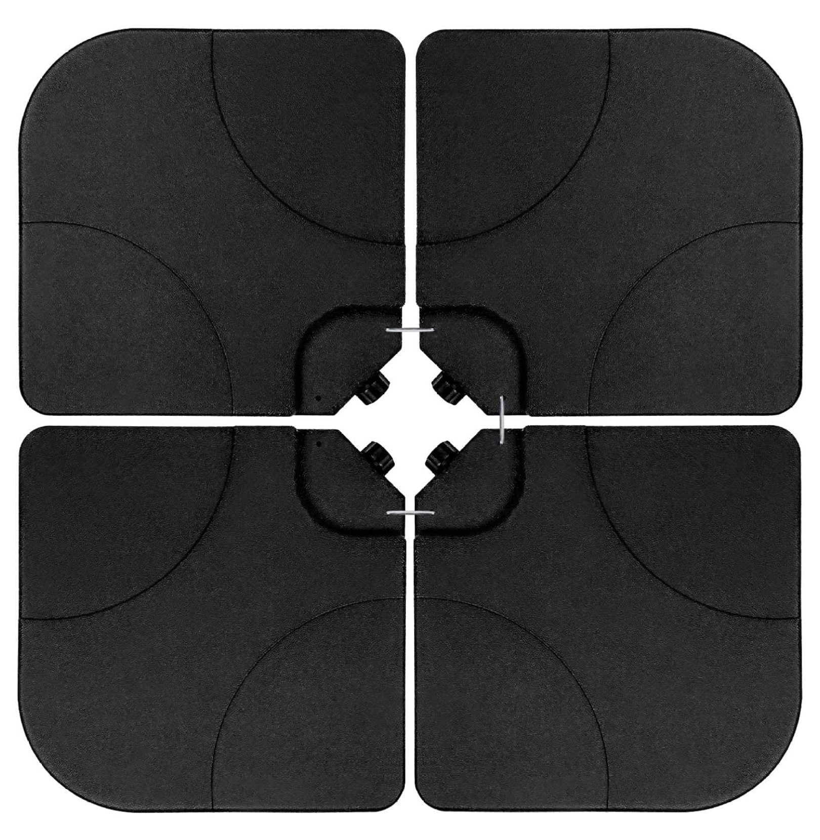 4PCS Cantilever Offset Patio Stands, 176LB Square Shaped Water or 132LB Sand Filled Umbrella Base Locking, Black