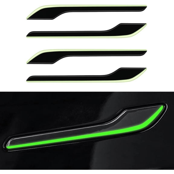 4PCS Car Door Handle Protector Stickers Anti-Scratch Car Door Handle Cover Guard Door Handle Wrap Kit for Tesla Model 3 Model Y 2019-2022 (Luminous)