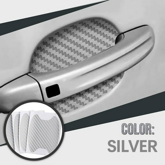 4PCS Car Door Handle Stickers Protective Film Carbon Fiber Look Scratch Protection for Car Exterior Accessories Wrap Cover Anti Scratch Guard for Most Vehicles