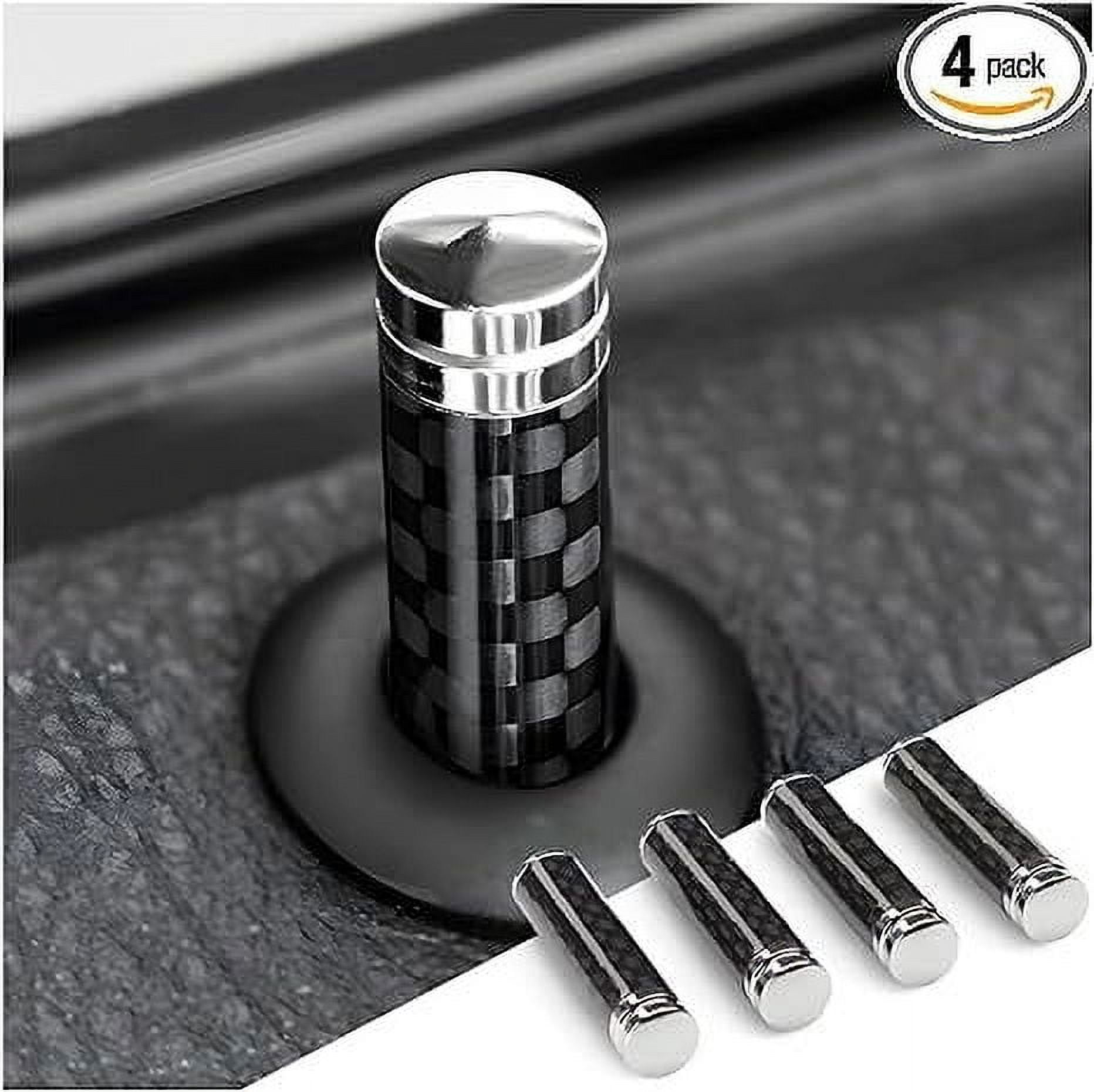 4PCS Car Door Lock Knobs, Carbon Fiber Auto Door Lock Pin Cover ...