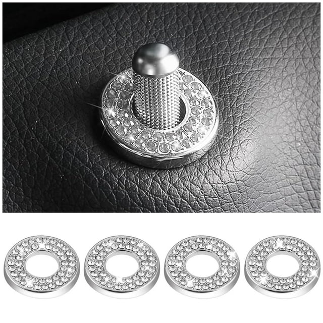 4PCS Car Door Lock MMF7 Cover, Bling Inner Car Door Lock Stickers