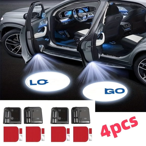 4PCS Car LED Door Logo Projector Lights, HD Projection, Sensor Activated, Stylish Welcome Lights, Holiday Gifts