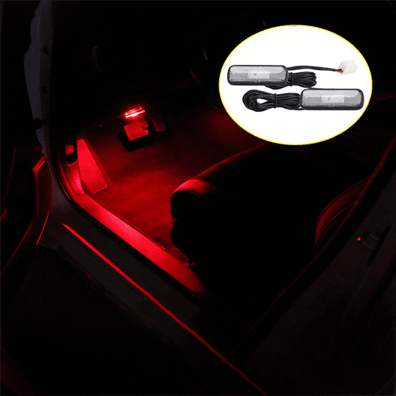 4PCS Car Light LED Interior Atmosphere Light Decoration Lamp Ambient Foot Light for 10Th 2018-2020 Red