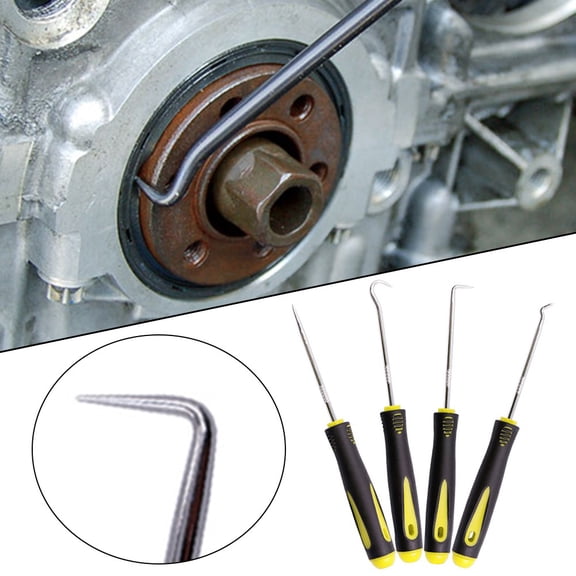 4PCS Car Pick & Hook Set O Ring Oil Seal Gasket Puller Remover Craft Hand Tool