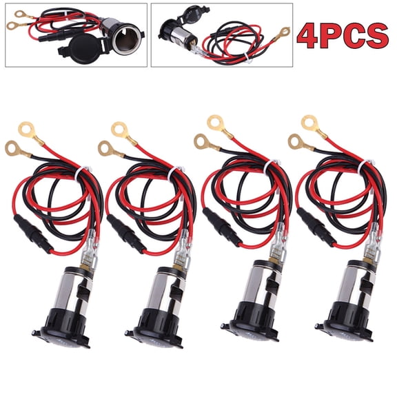 4PCS Car Power Socket 12V Cigarette Lighter Plug Outlet Lighter Socket Plug 120W