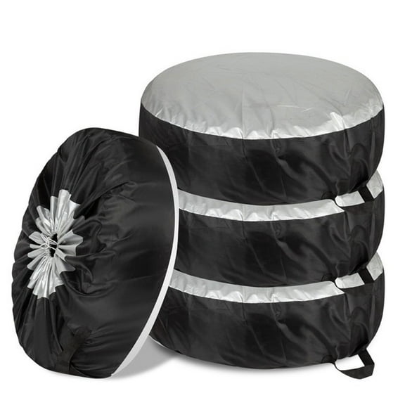 4PCS Car SUV Tire Cover Case Silver Black Spare Tire Wheel Storage Protector Bag 13-16inch 16-20Inch Tyre Spare Storage Tote