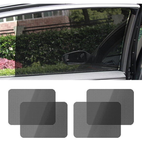 4PCS Car Side Window Sunshade, Block UV Rays Car Privacy Protector, Reuseable Static Cling Film Stickers, Washable Car Window Shade for Baby, Window Tint for Most Vehicles