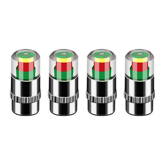 4PCS Car Tire Pressure Monitor Valve Stem Caps | Sensor Indicator Tire Stem Cap | Universal Valve Stem Caps for Cars | Tire Pressure Monitor Valve Caps Visual Universal Fit for Car | SUV | Truck