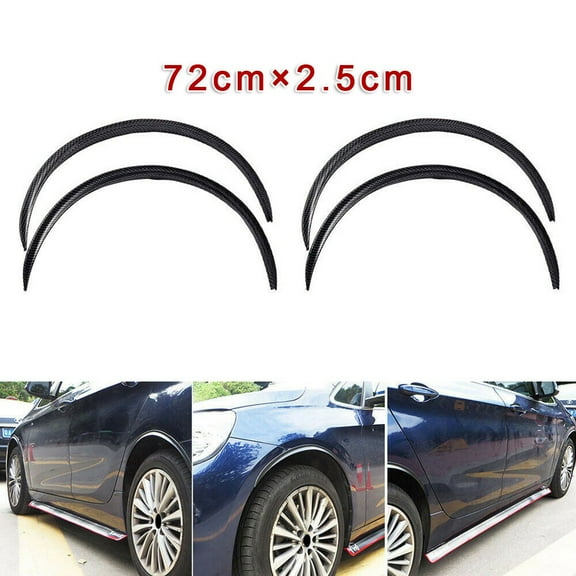 4PCS Carbon Fiber Car Wheel Eyebrow Arch Trim Lips Strip Fender Flare Protector