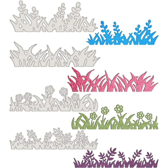 4PCS Carbon Steel Cutting Dies Grass and Flower Pattern Metal Die Cuts Metal Stencil Template for DIY Crafts Scrapbook Album Paper Card Embossing