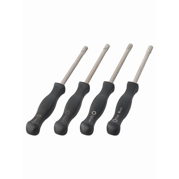 4PCS Carburetor Screwdriver Set for 2-Stroke Engines - Precision Adjustment Tool Compatible with Chainsaws Lawn Mowers Trimmers - Durable Nickel Chromium Steel with Ergonomic Handle Black Silvery