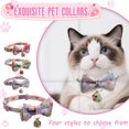 thumbnail image 1 of 4PCS Cat Collar with Bell, Plaid Cat Collar with Bow Tie, Adjustable Buckle for Extra Small Medium Tiny Female Male Boys Girls Pets Puppy Kitten, 1 of 7