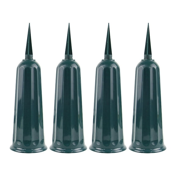 4PCS Cemetery Flower Vase Memorial Floral Vase With Stake Plastic In Ground Cemetery Decorations For Flowers Plastic Vase Flower Holder Cemetery