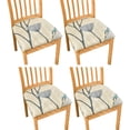 thumbnail image 1 of 4PCS Chair Seat Covers Printed Square Chair Cushion Cover Stretch Kitchen Dining Seat Slipcovers Removable Dining Room Upholstered Chair Seat Cushion Cover, 1 of 6